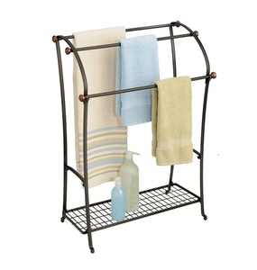 Soporte decorativo de metal para toallas, estante de suelo para baño, para colgar ropa de baño, exhibición interior del hogar - Product Image 5