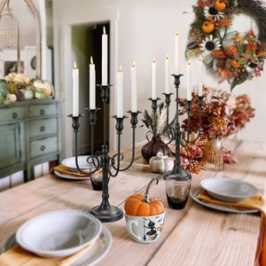 Candelabro de Metal Negro – Adorno de Mesa para Halloween, para un Estilo Elegante de Temporada - Product Image 6