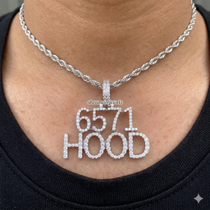 10K White Gold Rhodium Hip Hop Custom Bling Iced Letter Number <b>Initial</b> Charms Moissanite <b>Pendants</b> Necklace Unisex Party Occasion - Product Image 2