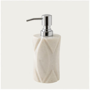 Modern Luxury Handcrafted Natural <b>White</b> Marble Soap Dispenser with Stainless Steel Pump Lotion Bottle for 5-Star Hotel <b>Bathroom</b> - Product Image 5