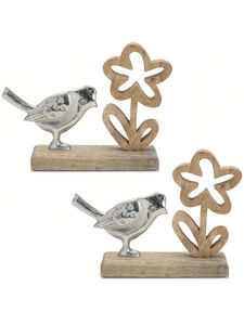Nouvelle arrivée : sculpture en bois et aluminium, élégante décoration d'intérieur, œuvre d'art moderne, statue artisanale en métal et bois pour salon - Product Image 2