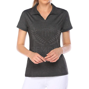 Polo de Mujer con Logotipo Personalizado OEM, Corte Ajustado, Manga Corta, Cuello Camisero, Secado Rápido, Algodón, Ropa Casual de Verano, Cierre de Botones - Product Image 3