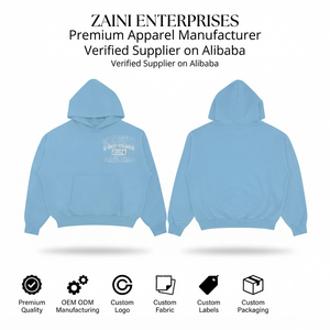 Sudadera con Capucha Oversize de Felpa de Algodón de 400g con Logotipo Frontal de Diamantes de Imitación Personalizado para Impresión Puff Negra Ecológica y Transpirable - Product Image 1