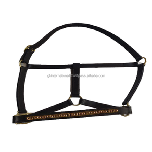 Cabestro de cuero marrón Premium para caballo, cuero de caballo ostentoso de cristal, con hardware de latón pesado, precio barato - Product Image 2