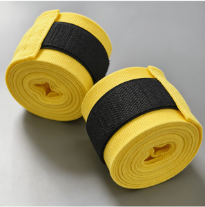 Correas de soporte de muñeca ajustables amarillas con cierre de gancho y bucle antideslizantes para levantamiento de pesas, entrenamiento de fuerza, unisex - Product Image 1