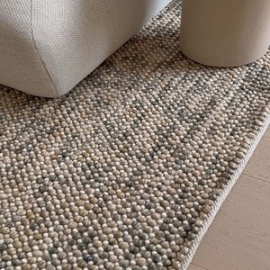Tapis texturé épais beige tissé à la main, style moderne neutre, aspect naturel, pour salon, chambre, décoration intérieure, revêtement de sol - Product Image 4