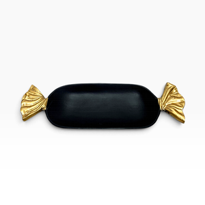 Plateau à chocolat en aluminium coulé noir avec poignées sculptées en or, accessoires à chocolat personnalisables, tailles personnalisées, couleur disponible - Product Image 2