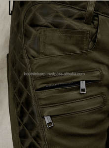 Moda para hombre Western American Genuine Burnt Leather Pants Biker Leather Pants Black Laces Pantalones de cuero para hombre. - Product Image 3