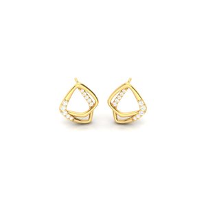 Boucles d'oreilles clous géométriques abstraites en argent 925 plaqué or rose, serties de micro-cristaux de zirconium étincelants, bijoux fins modernes pour femmes, cadeau - Product Image 6
