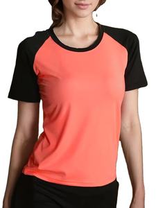 Deux T-shirts basiques décontractés d'été en coton biologique écologique à manches courtes, hauts de sport élastiques à col rond pour femmes, Bangladesh - Product Image 2