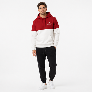 Sweat-shirt à capuche unisexe personnalisé avec logo, color block, en molleton épais, coupe oversize, style streetwear, pour hommes et femmes, vente en gros - Product Image 4