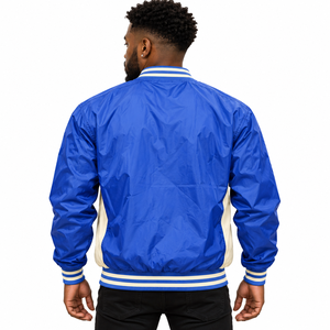 Chaqueta Varsity Cortavientos Phi Beta Sigma Azul Rey con Ribete Blanco, Sudadera con Letras Griegas, Manga Larga, Deportiva, para Fraternidad - Product Image 2