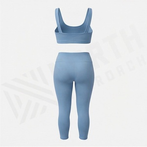 Ensemble de yoga pour femmes, vêtements de fitness, soutien-gorge de sport et leggings, tenue de sport pour la gym, l'entraînement et les exercices, couleur personnalisée - Product Image 2