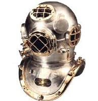 Casque de plongée marin antique, casque en cuivre nautique de la marine américaine