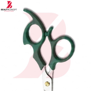 Tijeras de Peluquería Ergonómicas de Plástico Verde Oscuro con Mango de Plástico, Cuchilla Afilada de Acero Inoxidable, Tijeras para Cortar Cabello, Calidad Profesional de Salón - Product Image 6