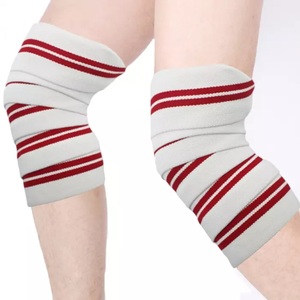 GAF Non-Slip Adjustable Durable Heavy Duty <b>Knee</b> Support Gym Fitness Weightlifting <b>Knee</b> Wraps Natural Rubber PVC Hook Loop - Product Image 2