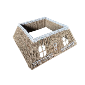 New Arrival Seagrass Christmas <b>Tree</b> Collar House Shaped Rustic <b>Tree</b> Ring Base Cover for <b>Artificial</b> <b>Tree</b> from Vietnam - Product Image 1