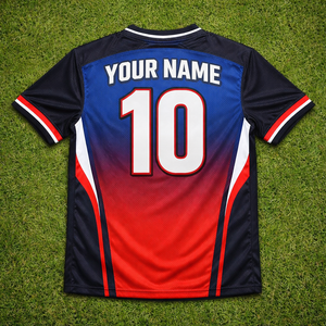 OEM Custom <b>Soccer</b> Jersey Manufacturer Short Front Quick Dry Breathable 100% Polyester Fabric Custom Embroidered Player Name - Product Image 2
