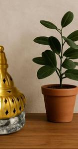 Luxury Marble Base Brass <b>Bakhoor</b> Incense Burner Arabic Mabkhara <b>Oud</b> Burner Metal Incense Holder Middle Eastern Home Decor - Product Image 2