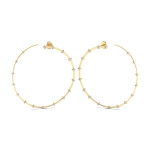 ต่างหูห่วง REYES ดีไซน์มินิมอล ทองคำแท้ 14K ประดับเพชรโมอิสซาไนต์ทรงกลม 0.5 กะรัต สำหรับผู้หญิง ของขวัญสุดหรูสำหรับงานหมั้นและงานแต่งงาน - Product Image 6