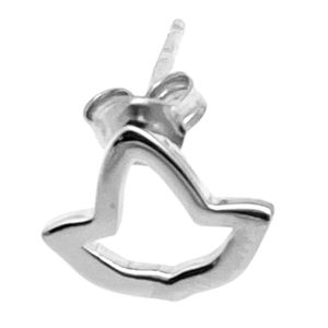 Silver Tiny Open Ivy Leaf Letter Stud Earrings Women Elegant Botanical Design Minimalist Gift Fashion <b>Jewelry</b> Delicate Ear Studs - Product Image 4