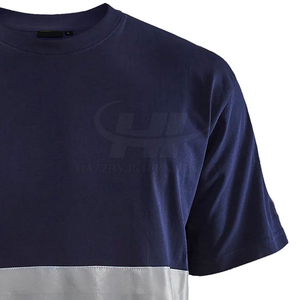 Hi-Vis ANSI Class 2 Oversized Short Sleeve Safety Men's T-shirt Polyester Moisture-Wicking Reflective Tape LED <b>Flash</b> Waterproof - Product Image 5