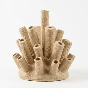 Jarrón de Papel Maché Rústico para Suelo, con Textura de Piedra, Ovalado Asimétrico, Tipo Urna, para Flores, Decoración Wabi Sabi para el Hogar - Product Image 3