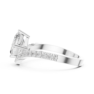 แหวนแต่งงานทองคำขาว 14k ดีไซน์ทันสมัยสั่งทำพิเศษ ประดับเพชรทรง Asscher ที่เพาะเลี้ยงในห้องปฏิบัติการ ได้รับการรับรองจาก GRA เครื่องประดับสำหรับผู้หญิง - Product Image 2