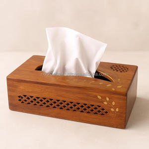 Caja de pañuelos de madera de Año Nuevo chino respetuoso con el medio ambiente de Noorbaba, organizador decorativo de mesa rectangular pulido, regalo de Año Nuevo - Product Image 1