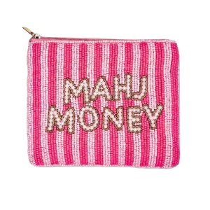 Crystal Craft Elegant <b>Seed</b> Beads Embroidered Coin Pouch Modern Handmade Classic Customizable Color & Size Textile - Product Image 1