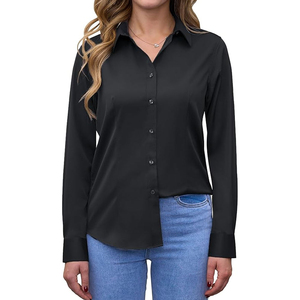 Blouse décontractée tricotée respirante pour femme, manches courtes, motif uni, grande taille, en polyester – Vêtements de qualité supérieure en gros - Product Image 1