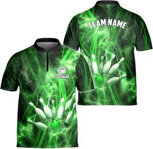 Wholesale High Quality Men's Custom Oem/odm Polyester <b>Bowling</b> Shirts Cheap Polo with Sublimation Transfer Print Factory - Product Image 2