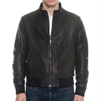 Nouvelle Veste Bomber Homme en Cuir Véritable avec Logo Personnalisé, Col Montant, Fermeture Éclair, Style Moto Biker, Vêtement d'Extérieur Décontracté pour l'Automne