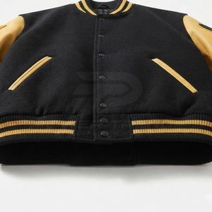 Stylish Varsity <b>Winter</b> <b>Jacket</b> for Men Classic Design Stand Collar Front Logo Soft Lining Comfortable Fit Perfect for Casual Wear - Product Image 6