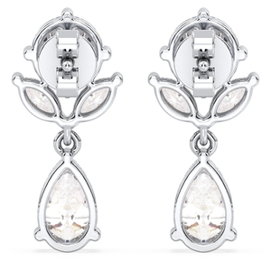REYES Elegant Design 925 Sterling Silver GRA Certified Moissanite Screw <b>Back</b> <b>Drop</b> Earrings For Her Classic Wedding Fine Jewelry - Product Image 6