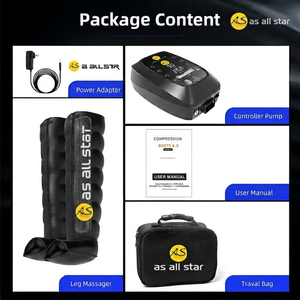 Masseur pour les pieds et les jambes, 8 chambres, compression d'air 80-260 mmHg, rechargeable, portable, contrôle de la minuterie, OEM ODM AS ALL STAR - Product Image 5