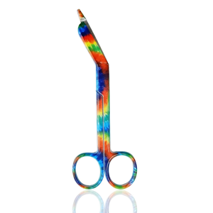 Hot Selling Industrial Grade Multi-Color First Aid Bandage <b>Scissors</b> 5.5" Stainless Steel Serrated Edge Sharp Smooth <b>Left</b> <b>Handed</b> - Product Image 4