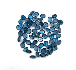 Topacio Azul de Londres Natural, Corte Ovalado, Piedras Sueltas de 5mm y 7mm, Topacio Azul Facetado, Venta al Por Mayor para Fabricación de Joyería en India - Product Image 2