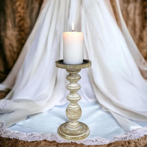 Ensemble de 2 bougeoirs en bois de qualité supérieure personnalisables faits à la main en bois de mangue pour la décoration de la maison et le cadeau de mariage - Product Image 5