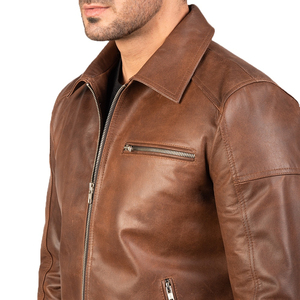 Chaqueta de cuero genuino de edición limitada para hombre, talla estadounidense, de piel de cordero con apliques de diamantes bordados, chaqueta de moda para hombre. - Product Image 5
