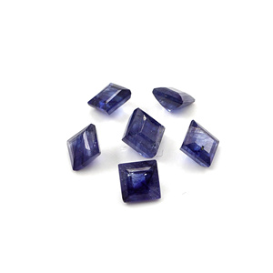 Saphirs bleus naturels de Bangkok, carrés calibrés de 5 mm, pierres précieuses de saphir bleu naturel facettées pour la création de bijoux - Product Image 5