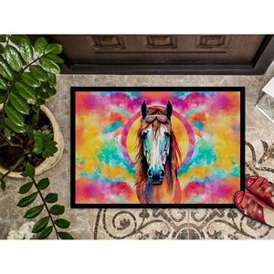 Nouveau Hippie Animal Cheval Paillasson Antidérapant Lavable Low Pile 18H X 27W Intérieur et Extérieur Tapis de Porte Avant pour Entrée - Product Image 3