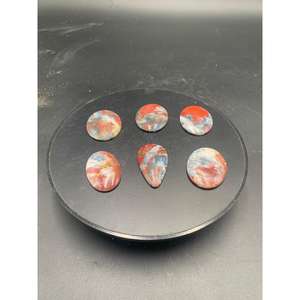 Cabochon de jaspe rouge breccié naturel 3-5 cm, cristal poli en vrac pour la fabrication de bijoux - Product Image 4