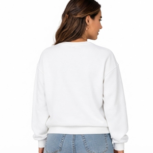 Sudadera blanca con cuello redondo y estampado de árbol de Navidad para mujer, manga larga, estampado a cuadros, suéter navideño de invierno - Product Image 6