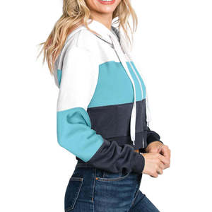 ROMAN SPORTS WEAR Sweat-shirt à capuche rose court à manches longues en molleton tricoté 100 % coton à séchage rapide pour femme – Collection Automne - Product Image 4