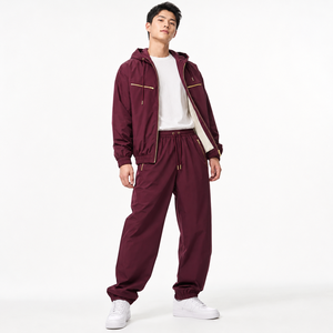 Conjunto de Chaqueta Cortavientos Color Block con Logotipo Bordado Personalizado, Puños Elásticos, Cintura con Cordón, Tejido Ripstop Resistente al Agua, Venta al Por Mayor - Product Image 4