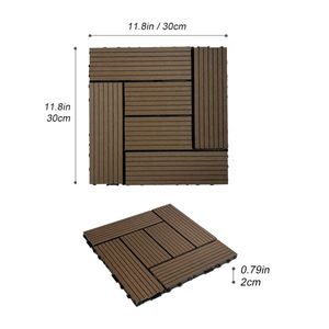 20pcs Set Wood Plastic Composite Decking Tiles Waterproof Outdoor Patio Flooring Resist Rust Premium Quality for Gardens Porches - Product Image 3