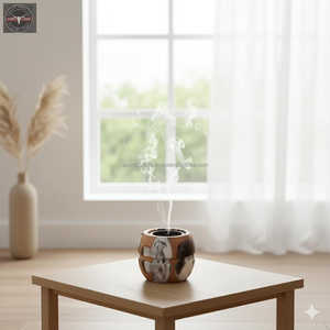 Quemador de Incienso Árabe Bakhour Bakhoor Dukhoon, Hecho a Mano con Madera y Resina Epoxi, con Aroma a Cilantro, Diseño Personalizado, Regalo Religioso - Product Image 2