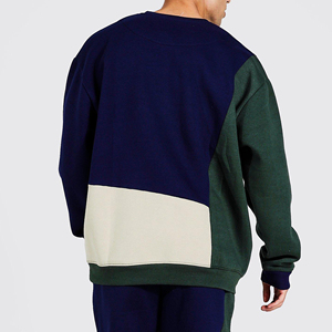 Sweat-shirt à col rond pour homme, coupe ample, color-block, manches régulières, tissu en molleton français, vêtement d'automne - Product Image 2