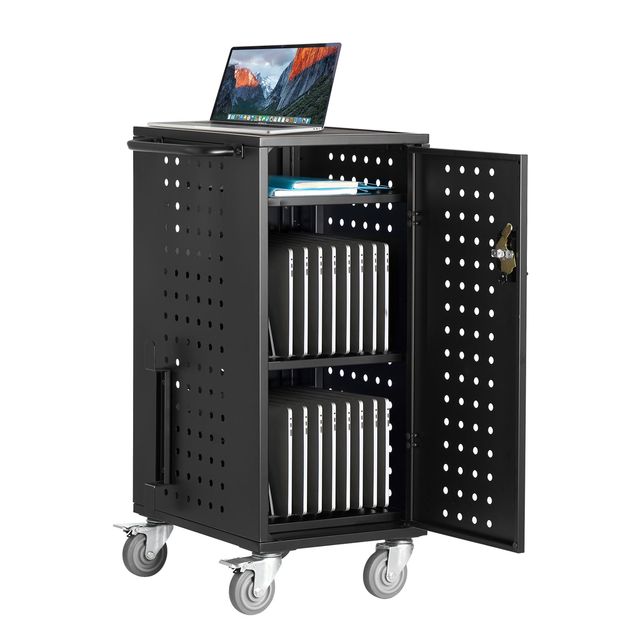 "20-Device Mobile Charging Cart for Office Classroom up to 15.6 Screen Size Chromebo Laptop Cart"